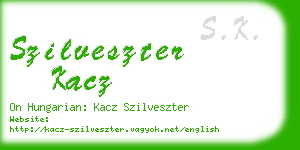 szilveszter kacz business card